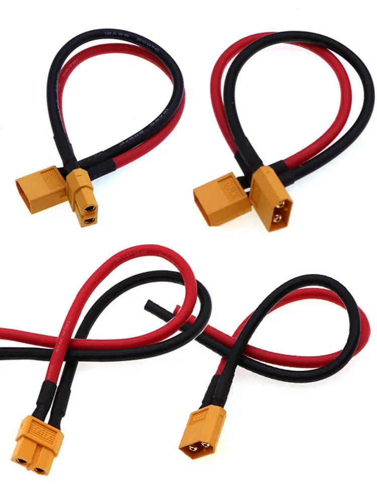 1pcs 10cm 20cm 30cm XT60 Conversion Cables High Current Male to Female Plug Extension Cable Lead Silicone Wire Connector 12AWG