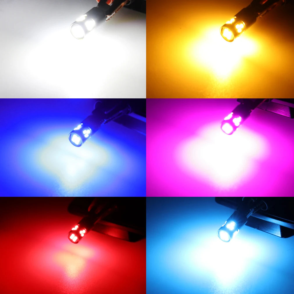 2Pcs W5W LED T10 Led Bulb 168 194 Canbus Nor Error 18SMD 3030 Car Signal Lights Clearance License Plate Lamp 6000K White 12V