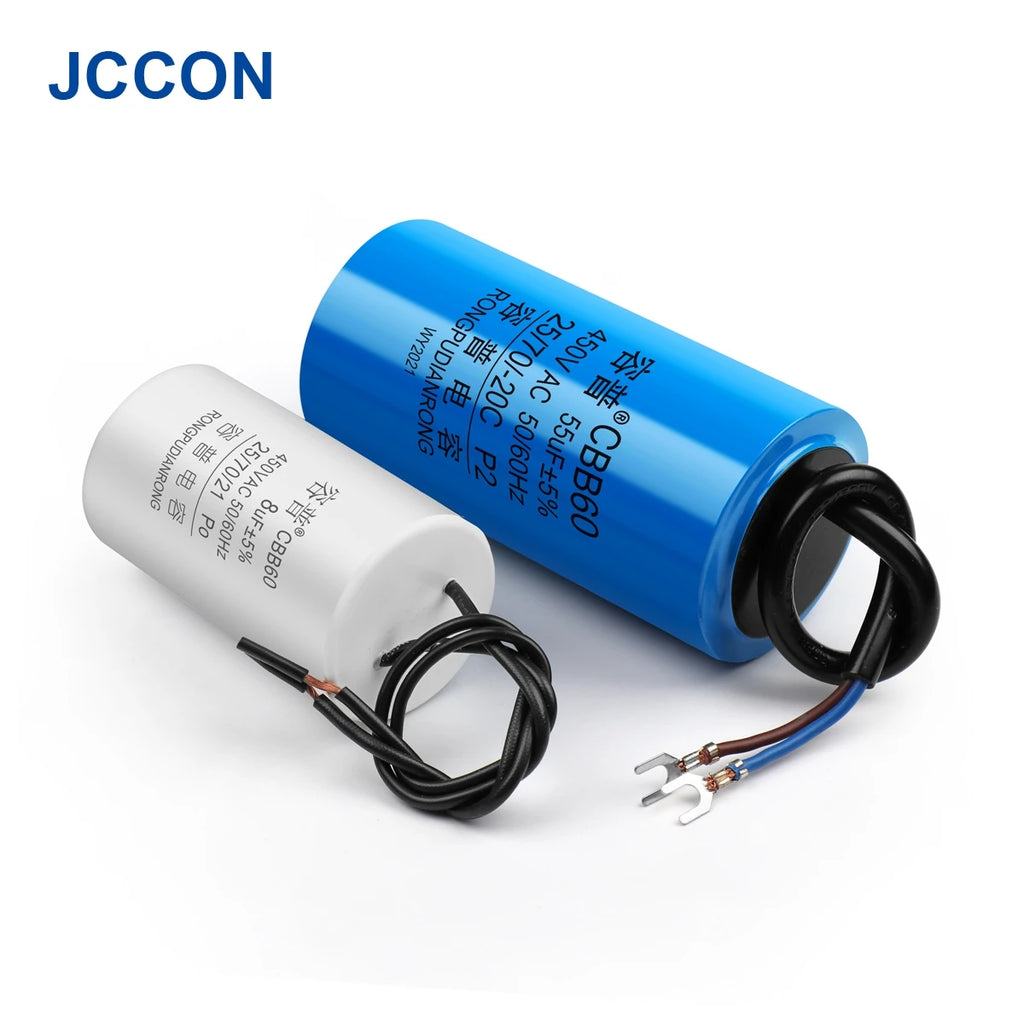 1Pcs CBB60 Motor Run Capacitor 450V AC Starting Capacitors 345681012141516182025303540457080100UF For Washing Machine