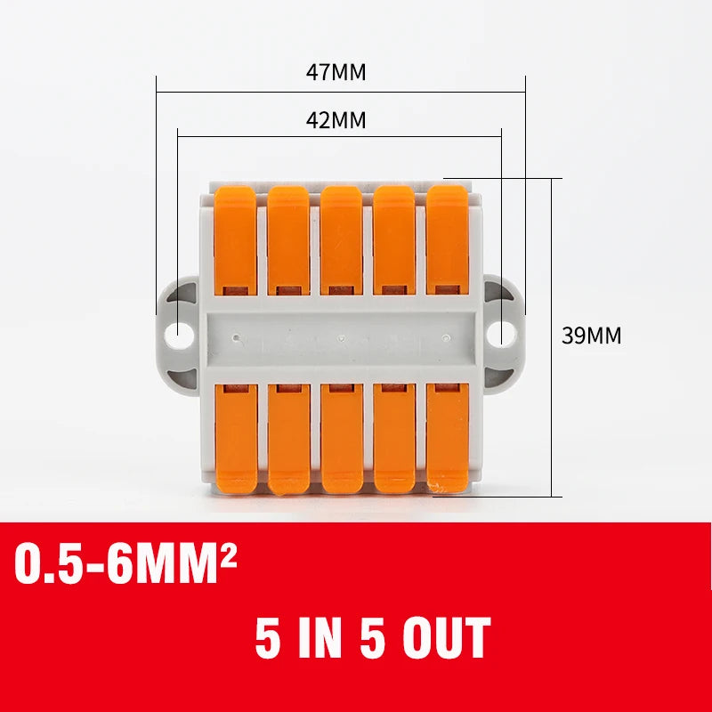 Wire Connector 2/3/4/5/6 Pin Universal Docking Fast Wiring Conductors Push-in Terminal Block Cable Splitter High Power Connector