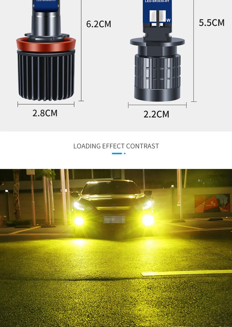 2PCS Strobe Car Fog Lamp H1 H3 H8 H11 LED 9005 HB3 9006 Hb4 H7 Auto Daytime Running Light Flash Driving Bulb White