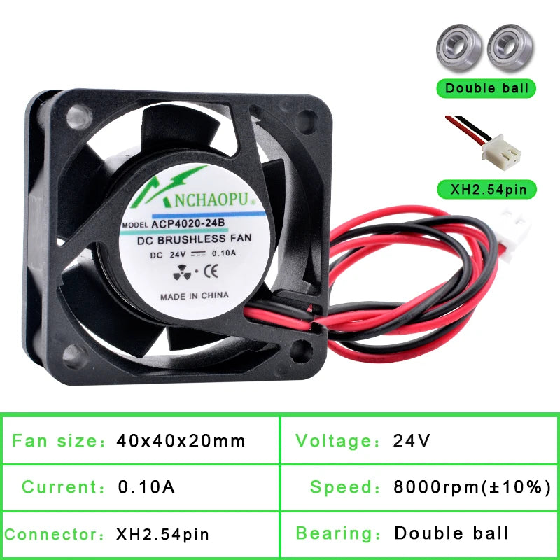 ACP4020 4cm 40mm Fan 40x40x20mm DC5V 12V 24V Cooling Fan for Inverter Router Inverter Power Supply