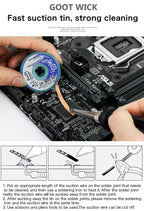 100% Original GOOT Solder Wick No-clean Tin Suction Line Tin Suction Tape Clean Tin Desoldering Wicks Soldering Paste