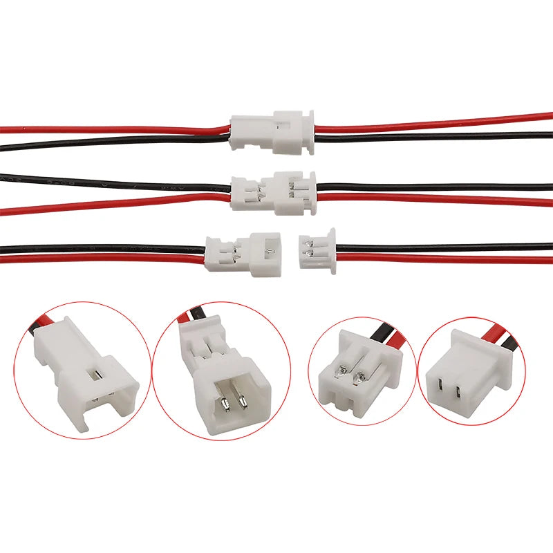20Pcs Mini Micro JST Connector 1.25mm Pitch 2 Pin Male Plug / Jack Female Socket Electronic Wire Cable Connectors 15CM 28AWG