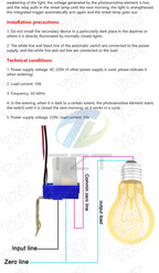 TZT 1/3PCS Automatic Auto On Off Photocell Street Light Switch DC AC 220V 50-60Hz 10A Photo Control Photoswitch Sensor Switch
