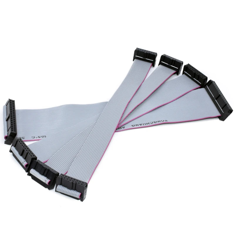 2PCS 2.54MM pitch FC-6/8/10/14/16/20/40/50 PIN 30CM JTAG ISP DOWNLOAD CABLE Gray Flat Ribbon Data Cable FOR DC3 IDC BOX HEADER