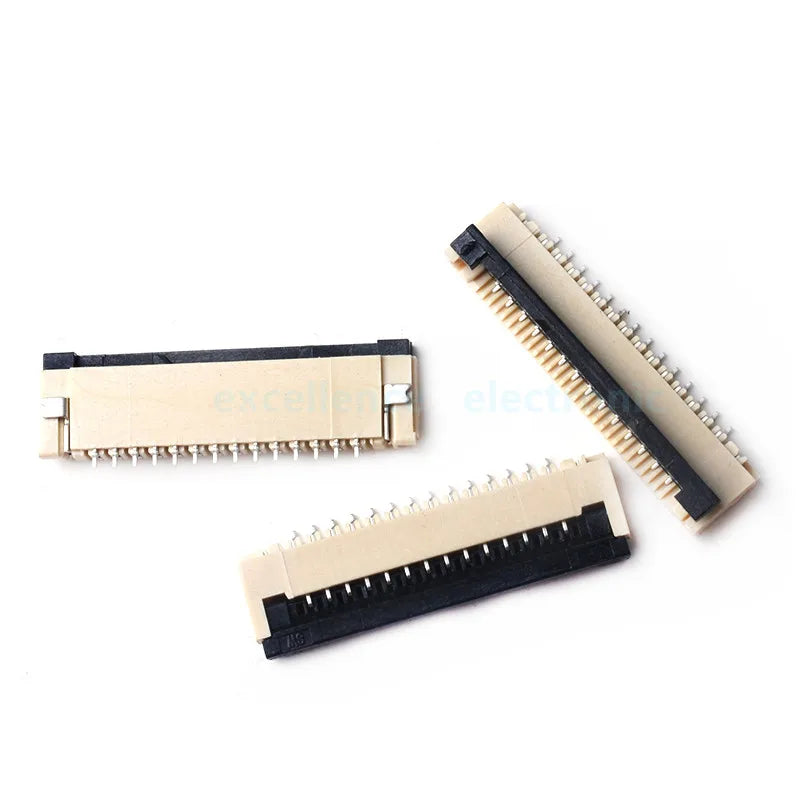 50pcs/Box FPC FFC Flat Cable Connector 1.0mm Pitch Flip Type Under Clamshell Socket 4P 6P 8P 10P 12P 14P 16P 20P 24P 30P Kits