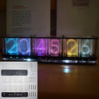 【Big Font】DIY Rainbow RGB Full Color LED Digital Retro Glow Analog Nixie Tube DS3231 Electronic Clock Music Spectrum Display Kit