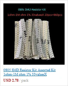 50pcs/lot 3296W Series 500R 1K 2K 5K 10K 20K 50K 100K 200K 1M Multi-turn Potentiometer 10K Variable Resistors with Box Set
