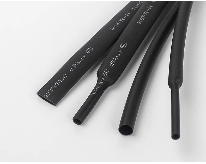 10 METER/LOT BLACK 1/2/3/4/5/6/8/10/10/12/14/16/18/20mm Heat Shrink Tubing Flame Retardant Tube Kit Insulation Tubing Wire Cable