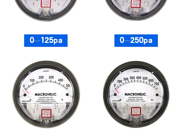 Differential Pressure Gauge Professional Barometer Aluminum Alloy Mechanic Customize Manometer for Medical Equipment Etc.