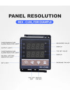 REX C100 Digital PID Temperature Controller REX-C100 Thermostat 0-400℃ K Type Input 40DA SSR Relay 0-40A Heatsink VaneAims