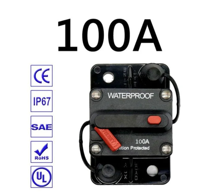 Brand 30A 40A 50A 60A 70A 80A 100A 120A 150A 200A 250A 300A AMP Circuit Breaker Fuse Reset 12-48V DC Car Boat Auto Waterproof