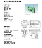 5Sets 3.81MM pitch Through wall plug in terminal blocks 15EDG 3.81 2/3/4/5/6/7/8/9/10/12pin Plug + Pin Header Socket set