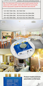 Bluetooth 5.0 10W/15W/20W Stereo Power Amplifier Board Mobile Control APP 12V/24V High Power Digital Amplifier Module DC8-24V