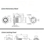 12/16/19/22mm Push Button Switch Oxidized Black Momentary Latching Fixed On Off Power Switch LED Light 3V 6V 12V 24V 220V