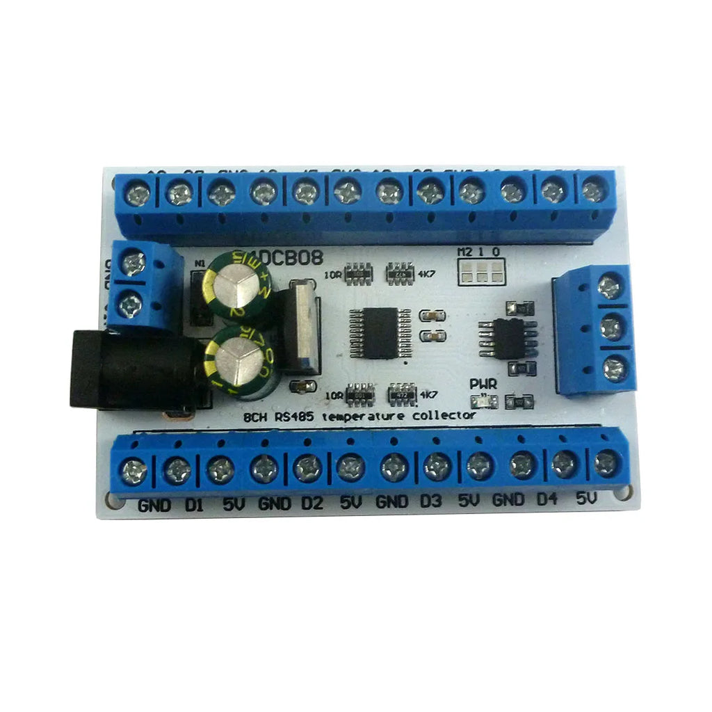 8 Channels DS18B20 RS485 Modbus Rtu Temperature Sensor Remote Acquisition Monitor Digital Thermometer Module Paperless Recorder