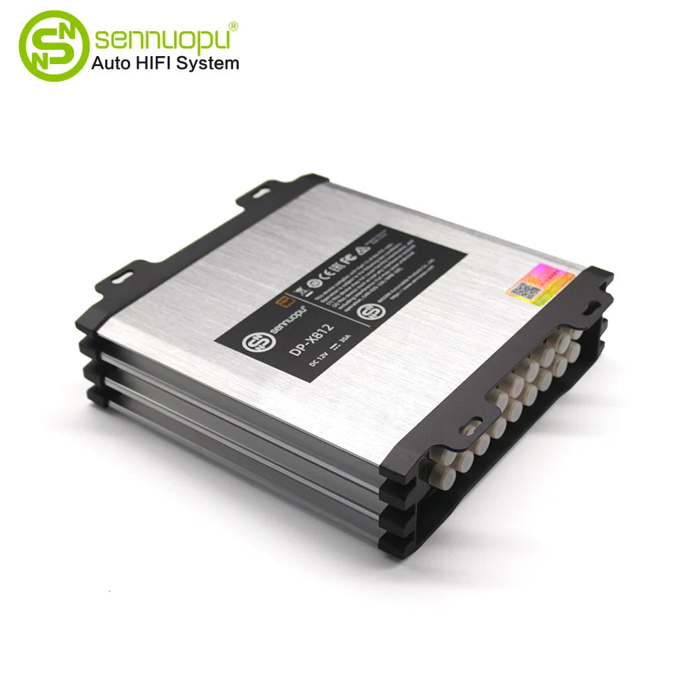 Sennuopu 12 Channels Digital Sound Processors DSP 8 Channels 50 Watts RMS Power Audio Amplifier with Bluetooth Player X812