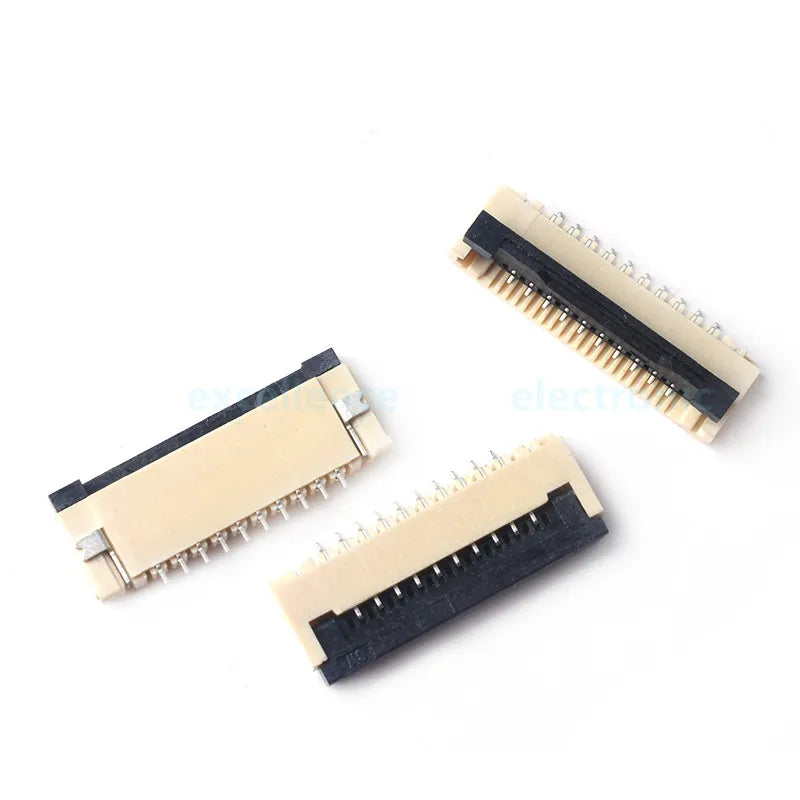 50pcs/Box FPC FFC Flat Cable Connector 1.0mm Pitch Flip Type Under Clamshell Socket 4P 6P 8P 10P 12P 14P 16P 20P 24P 30P Kits