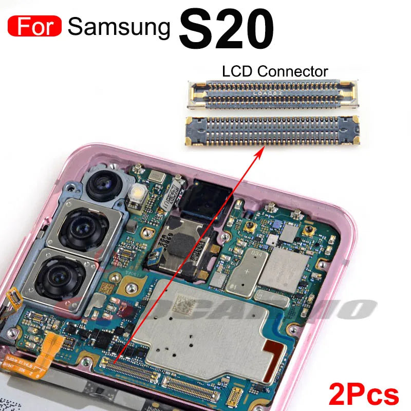 2Pcs For Samsung Galaxy S20 LCD FPC Plug Main Board PCB Connector Mainboard Flex Connector WIFI Signal Antenna