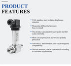 4-20mA Smart Water Differential Pressure Sensor 0-0.05Mpa Full Stainless Steel G 1/2"