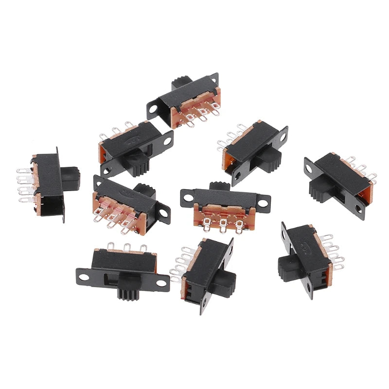 10Pcs SS22F32 6 Pins 2 Positions DPDT On/On Mini Slide Switch 0.5A Toggle Switch Y5GB