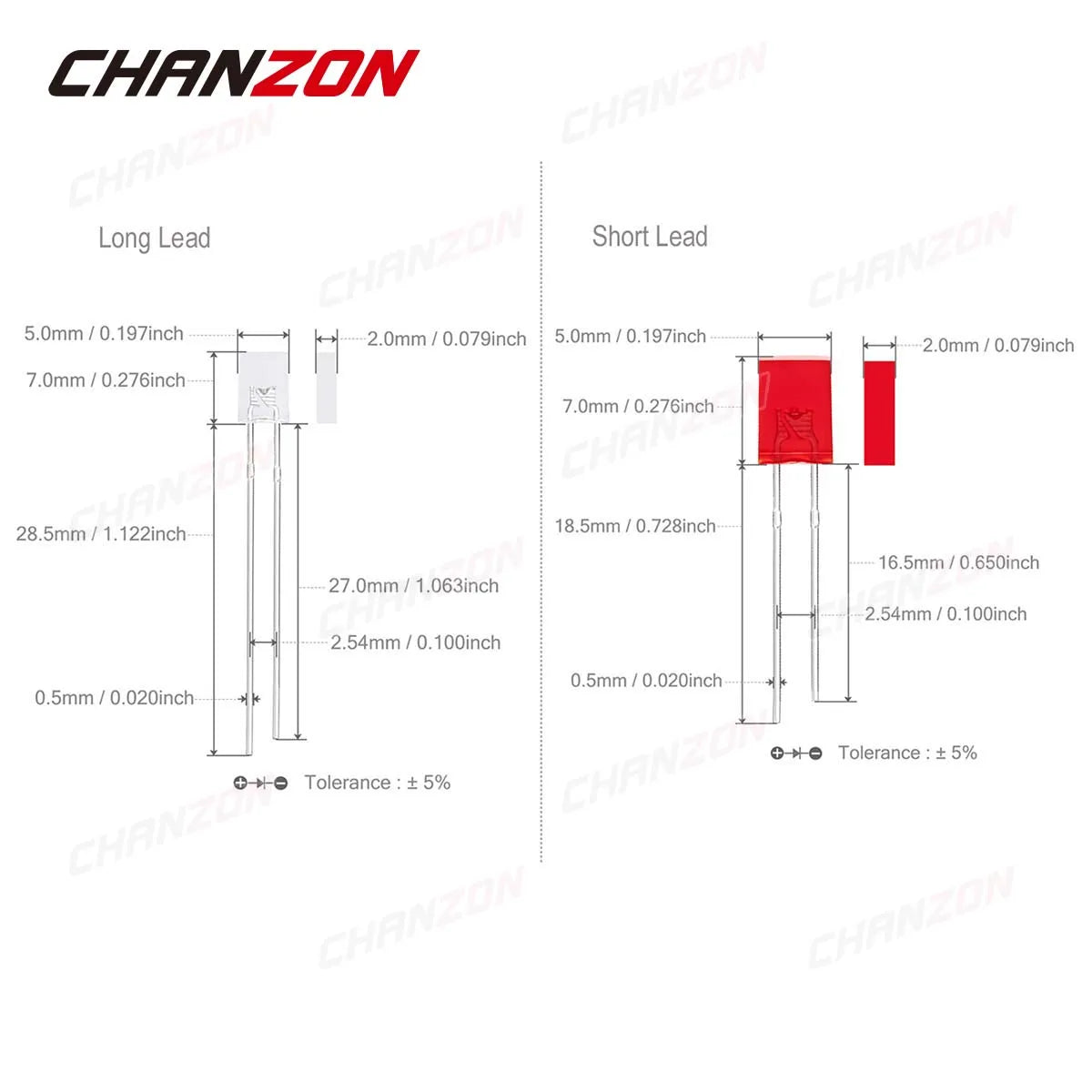 100Pcs 2x5x7 mm Square LED Diode White Red Green Blue Yellow Orange 2x5x7mm Rectangular Clear Diffused DIY Lights Emitting Lamp