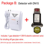 KONLEN LPG Natural Gas Leakage Detector Wireless 433Mhz Sensor With Solenoid Valve