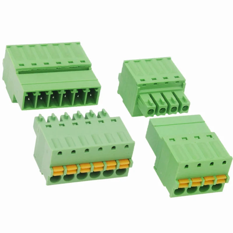 2/5/10 Pairs 15EDG 3.81mm Terminal Block Solder-free Male and Female Docking 3.81MM Screw-free Spring Terminal 2/3/4/5/6/7/8P