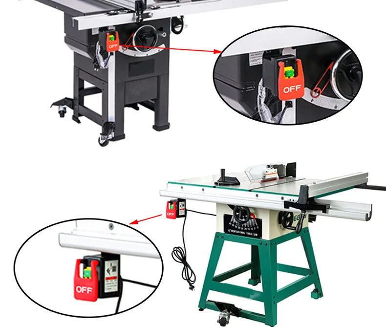 1PC Table Saws Electromagnetic Pushbutton Switch Paddle Switch 220V-240V 16A 5E4 safety switch with emergency stop cover