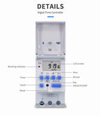 New Type Din Rail 2 Wire Weekly 7 Days Programmable Digital TIME SWITCH Relay Timer Control AC 220V 230V 12V 24V 48V 16A 30A