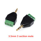 Earphone Audio Jack 3.5mm Connector Stereo Adapter 3.5mm RCA Audio Mono Channel Plug to Screw Terminal Audio Mono Channel Plug