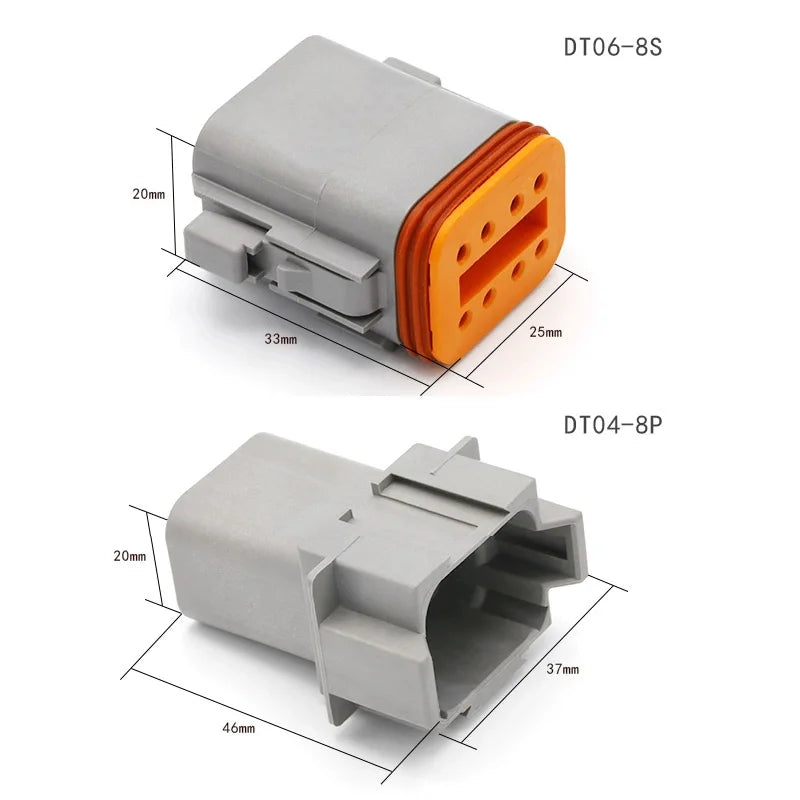 2-12 Pin DT Deutsch Series Waterproof Auto Connector Kits Solid Contacts With Crimping & Removal Tools DT06-2S DT04-2P DT06-3S