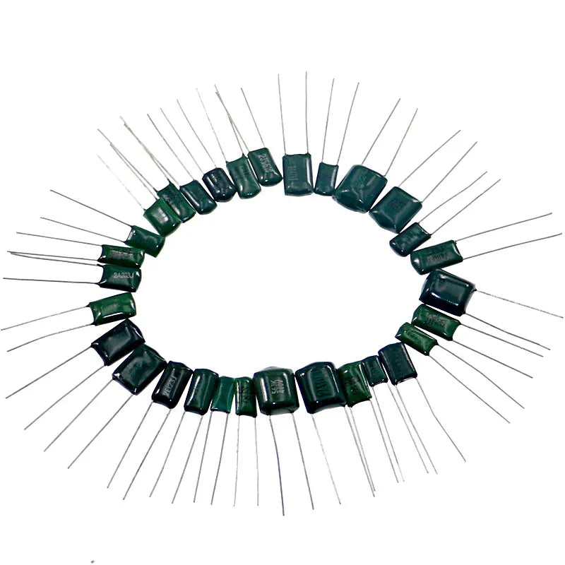 620pcs/lot 31value x 20pcs 100V Mylar Film Capacitor assorted Kit (2A102J-2A822J) Very convenient and practical