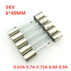 10PCS 5KV Microwave Oven Fuse 6X40MM 0.65A 0.7A 0.75A 0.8A 0.9A Glass Tube Fuse 5000V 700MA 6x40mm High-Pressure Fuse