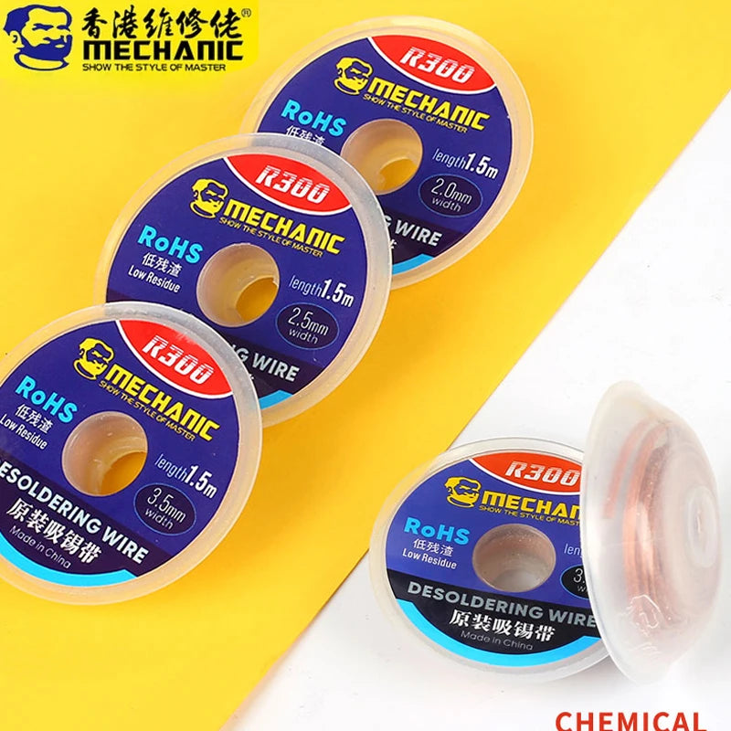 10pcs/Lot Mechanic Solder Wick Remover Desoldering Braid Wire Sucker Cable Wire 1.0/1.5/2.0/2.5/3.0/3.5/4.0mm Welding Accessory