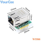 2pcs/1pc W5500 USR-ES1 SPI to LAN Ethernet Converter Board Module TCP IP 51 STM32 Microcontroller WIZ820io RC5 W5100 For Arduino