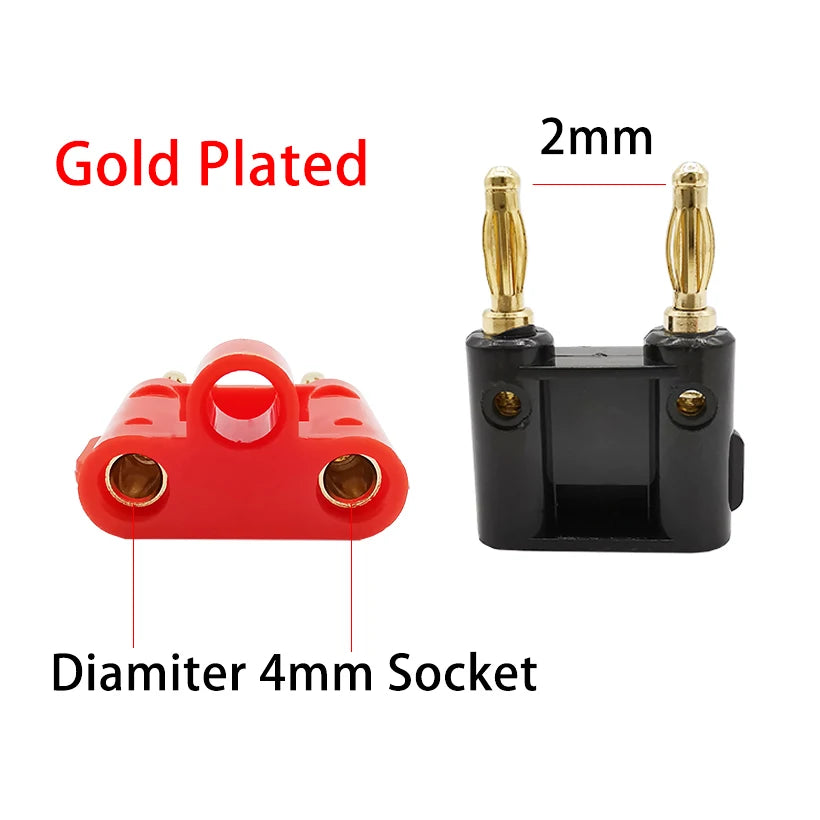 10Pcs/5Pair Double Row 4mm Banana Plug Audio Speaker Connector Twin Banana Plug Amplifier Terminal Couple Banana Socket Adapter