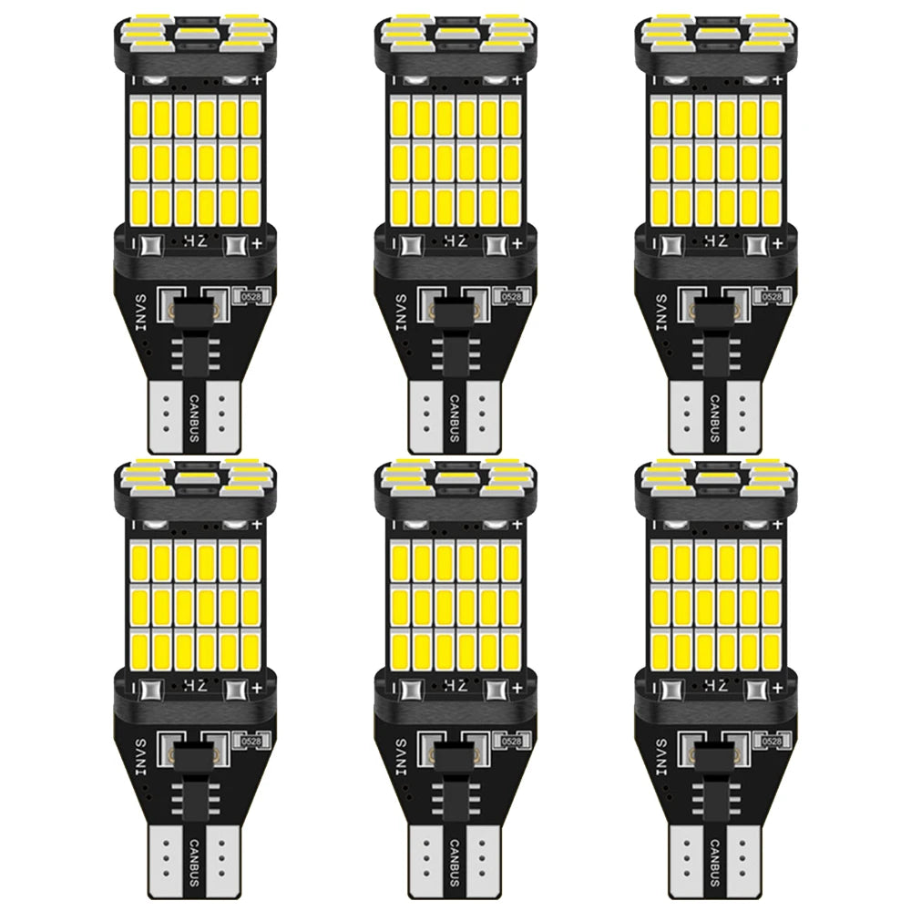 2x T15 LED W16W Bulbs Canbus OBC Error Free LED Backup Light 921 912 W16W LED Bulbs Car Reverse Lamp Xenon White 12V No Error