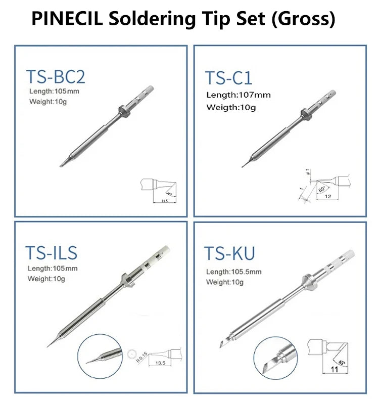 Pine64 Smart Mini Pinecil Soldering Iron With B2 BC2 KU C1 ILS I C4 D24 K Tips With DC power supply Storage Bag