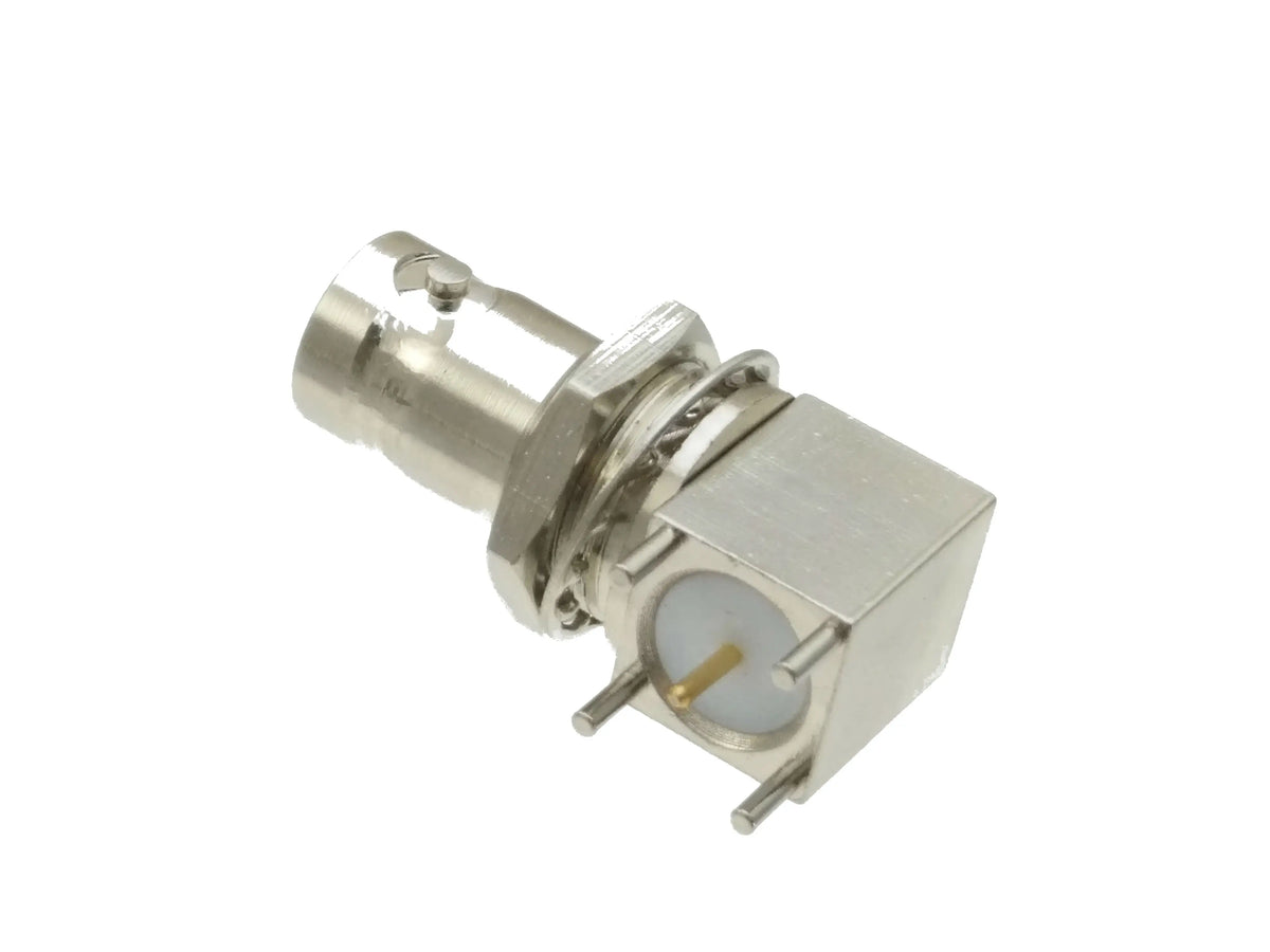 1Pcs Connector BNC female jack Nut bulkhead right angle solder PCB mount RF Coaxial Wire Terminals