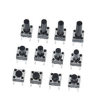 GREATZT 6X6X5/4.3/5.5/6/7/8/9/10/13MM Tact Switch Push Button Switch 12V 4PIN DIP Micro Switch For TV/Toys/home use Button