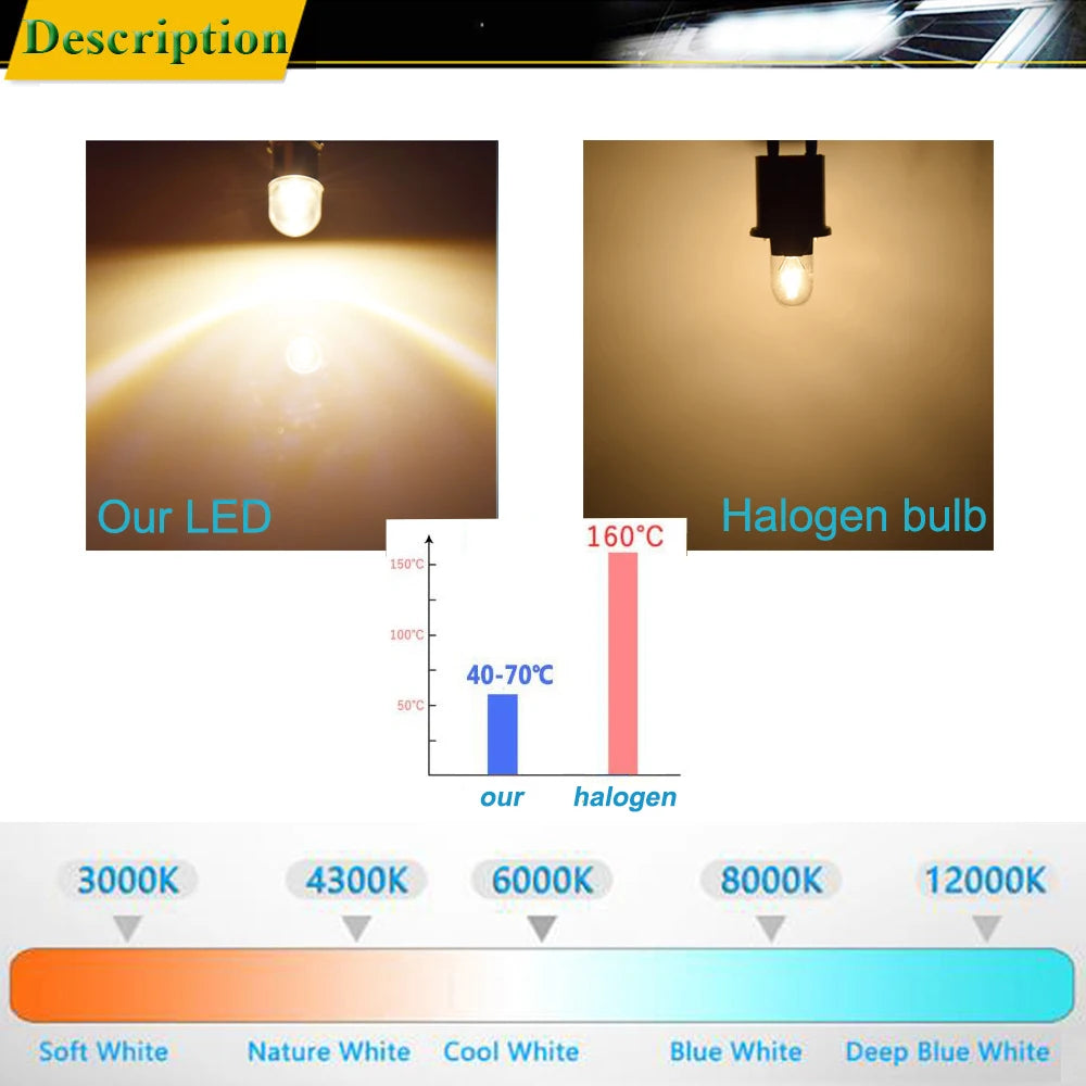 10X BA9S T4W BAX9S BAY9S BAW9S LED Lights Bulb For Auto Interior Dome Map Reading Light Side Marker Lamp Warm White 6V 12V 24V