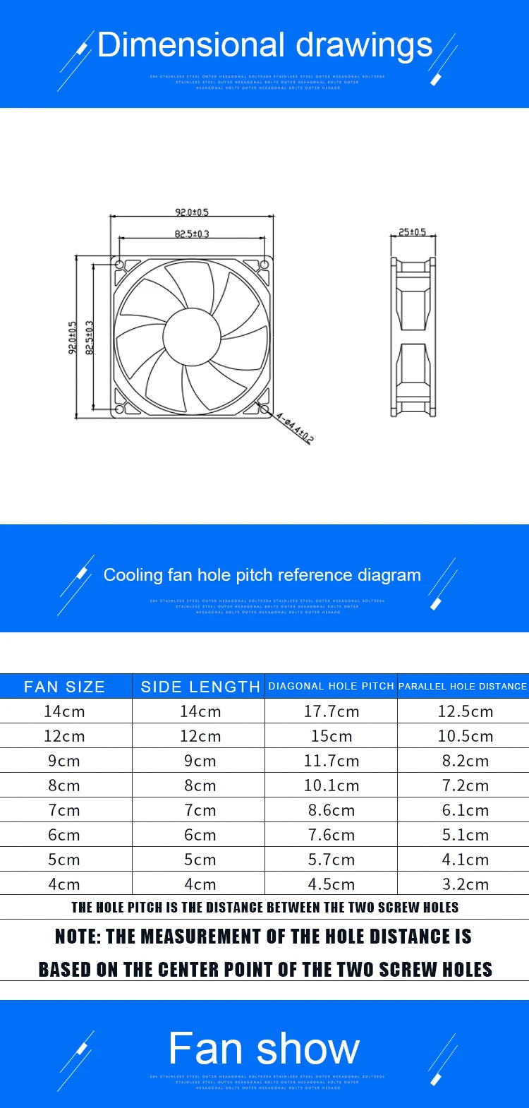 ACP9225 9cm 92mm Fan 92x92x25mm 9025 DC5V 12V 24V 2pin Cooling Fan for Chassis Power Inverter