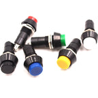 Round Push Button Switch, Self-Locking, Self-Recovery, 12mm, 3A 250V, AC, 2 Pin, PBS-11A, PBS-11B, 6Pcs