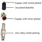 Angitu Electroplated GX12 Aviator GX 12 Connector Plug Butting Docking 4 core Male&Female Red Blue Black White Yellow
