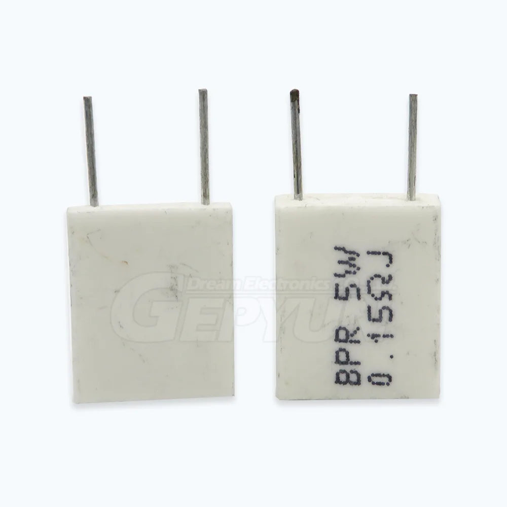 10pcs BPR56 5W Non-inductive Ceramic Cement Resistor 0.01 0.02 0.05  0.15  0.25  0.47ohm  0.1R 0.22R 0.33R 0.2R 0.5R