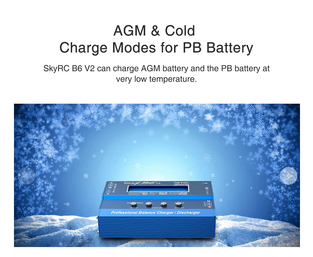 SKYRC Lipo Charger IMAX B6 EVO B6 V2 B6 Mini B6AC V2 Balance Battery Charger Discharger with Adapter Temperature Sensor 6A 1-6S
