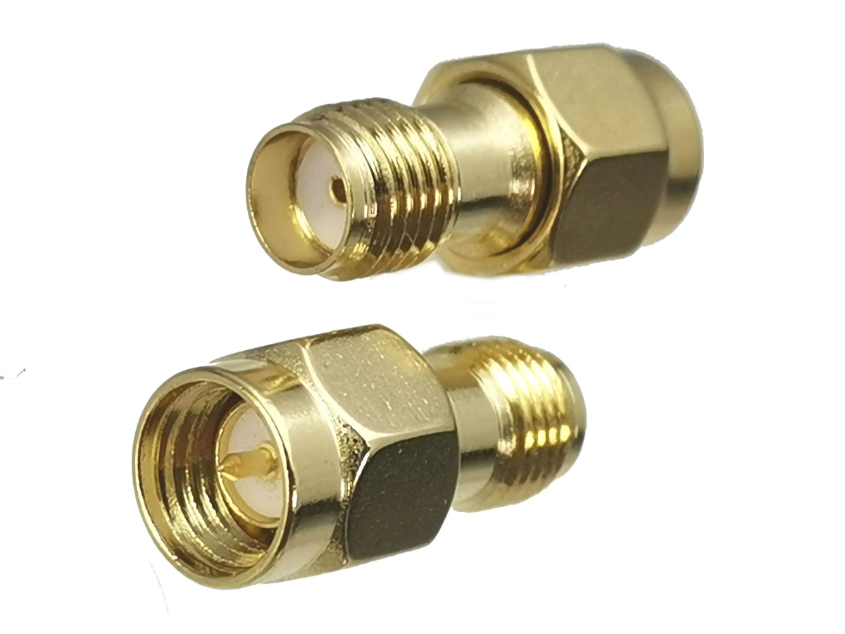 1pcs Connector Adapter SMA RP-SMA to SMA RPSMA Male Plug & Female Jack Straight & Right angle RF Coaxial Converter New Brass