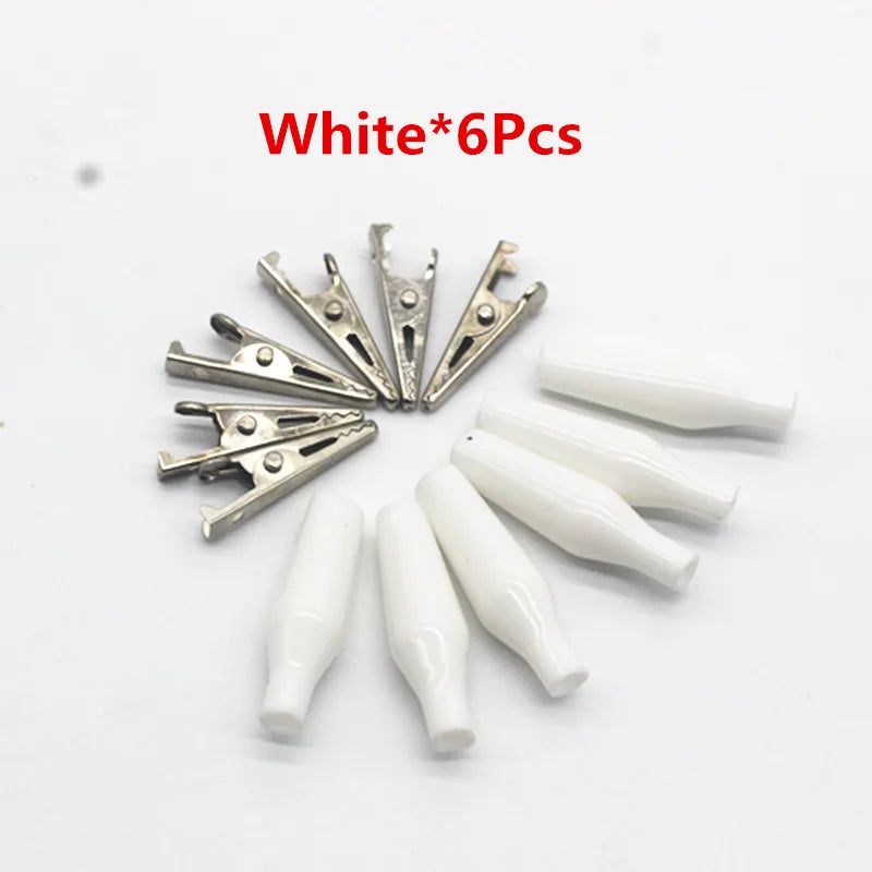 6Pcs Alligator Clips Electrical DIY Test Leads Alligator Double-ended Crocodile Clips Roach Clip Test Jumper Wire 28mm